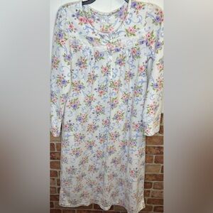 charter club retro fleece granny country cottagecore nightgown, S
